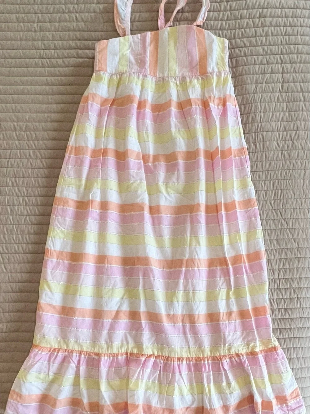 Janie and Jack Pastel Stripe Sundress - Pink, Peach & Yellow